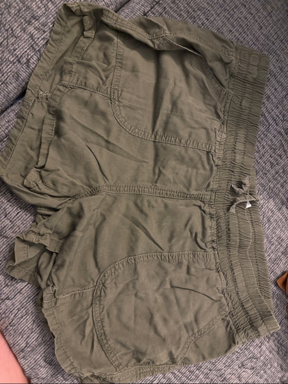 Women's Olive Green Athletic Drawstring Shorts